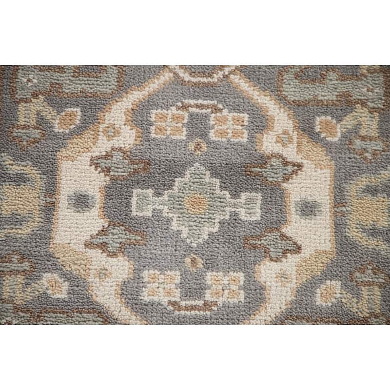 Grey Transitional Oushak Oriental Runner Rug Handmade Wool Carpet - 2'7"x 9'9"
