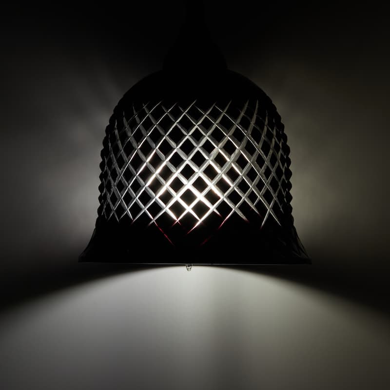 Gale River of Goods Black Metal and Hand-Blown Glass 7-Inch Pendant Light with Adjustable Hanging Cord - 7" x 7" x 63"