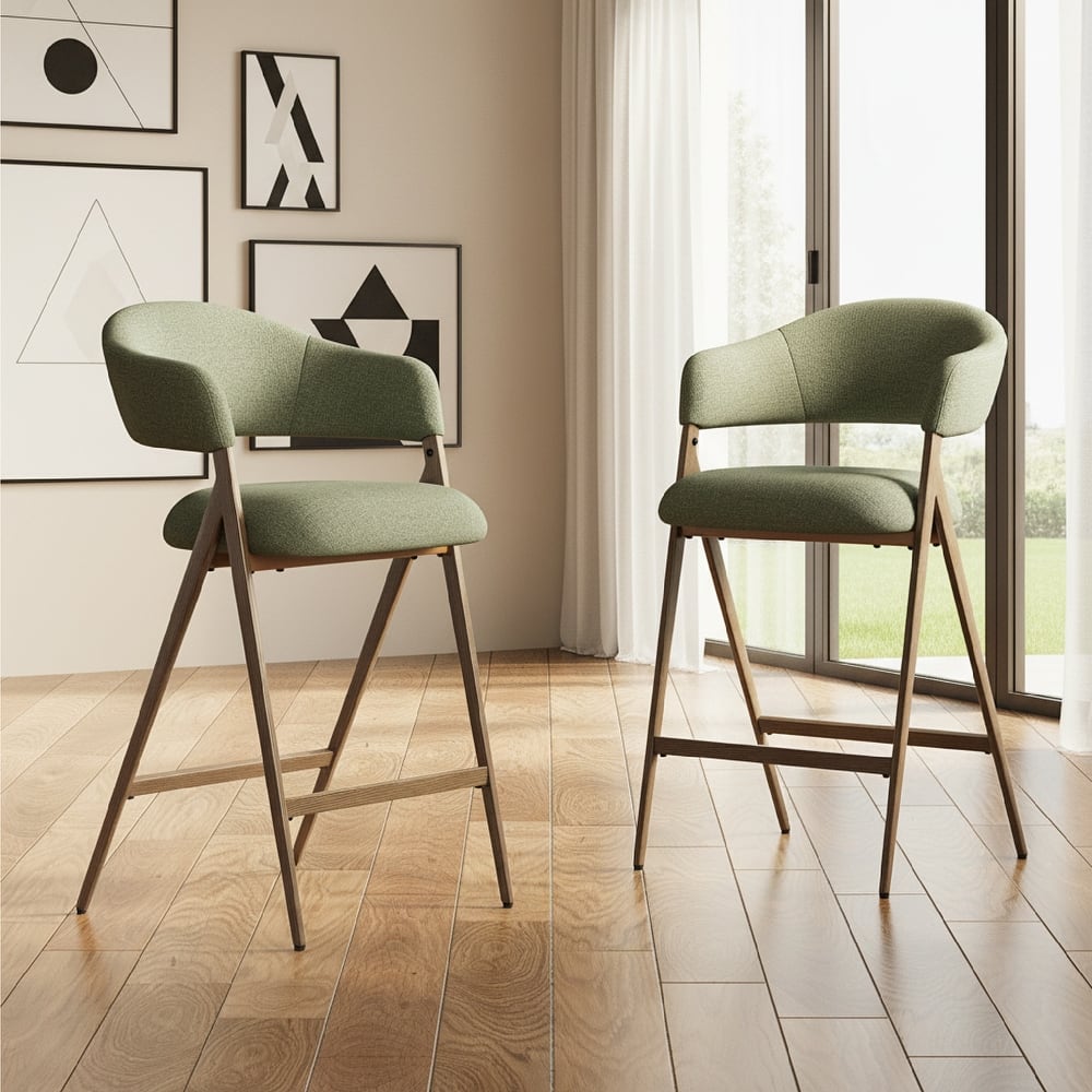 RENEWLINE Bar Stools Height Counter Stools with Backrest&Footrest