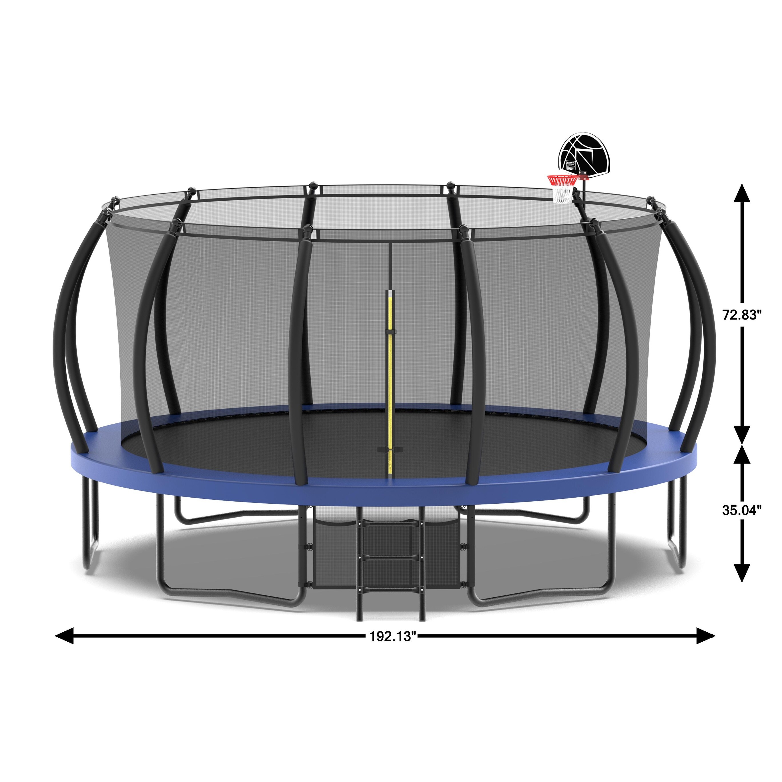 Trampoline with Basketball Hoop - Recreational Trampolines with Ladder ,Shoe Bag and Galvanized Anti-Rust Coating