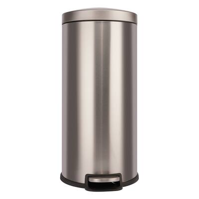 Innovaze 8 Gallon Stainless Steel Round Step-on Kitchen Trash Can