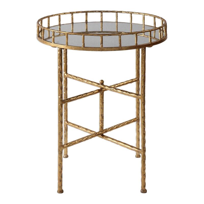 26" Tilly Bright Gold Accent Table