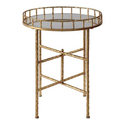 26" Tilly Bright Gold Accent Table
