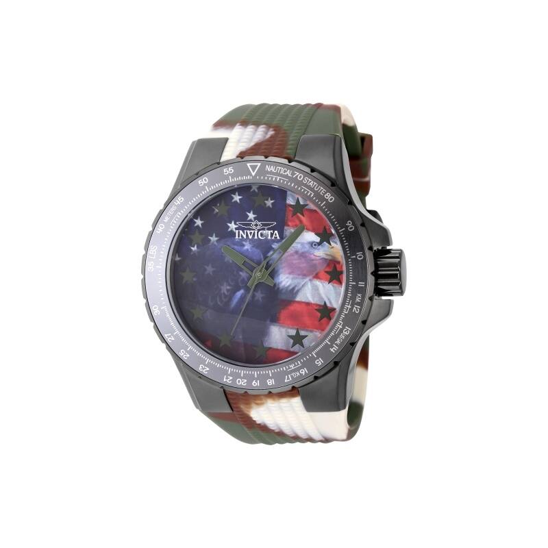 Invicta Men's 48956 Aviator Quartz 3 Hand Red, White, Blue Dial Watch - Multi