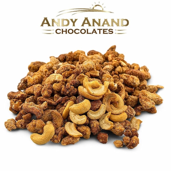 Andy Anand Honey Butter Roasted Toffee Cashews 1 lbs Gift Box & Greeting Card