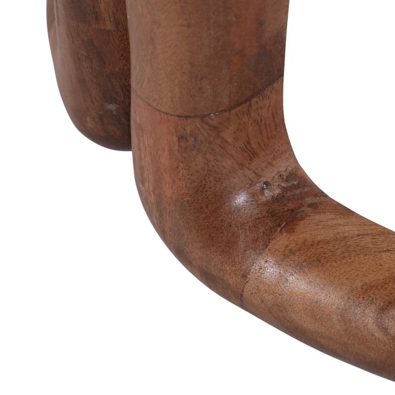 Marble Round Top Inlay Wood End Table - Ivory, 18 in. - 14" x 14" x 18"