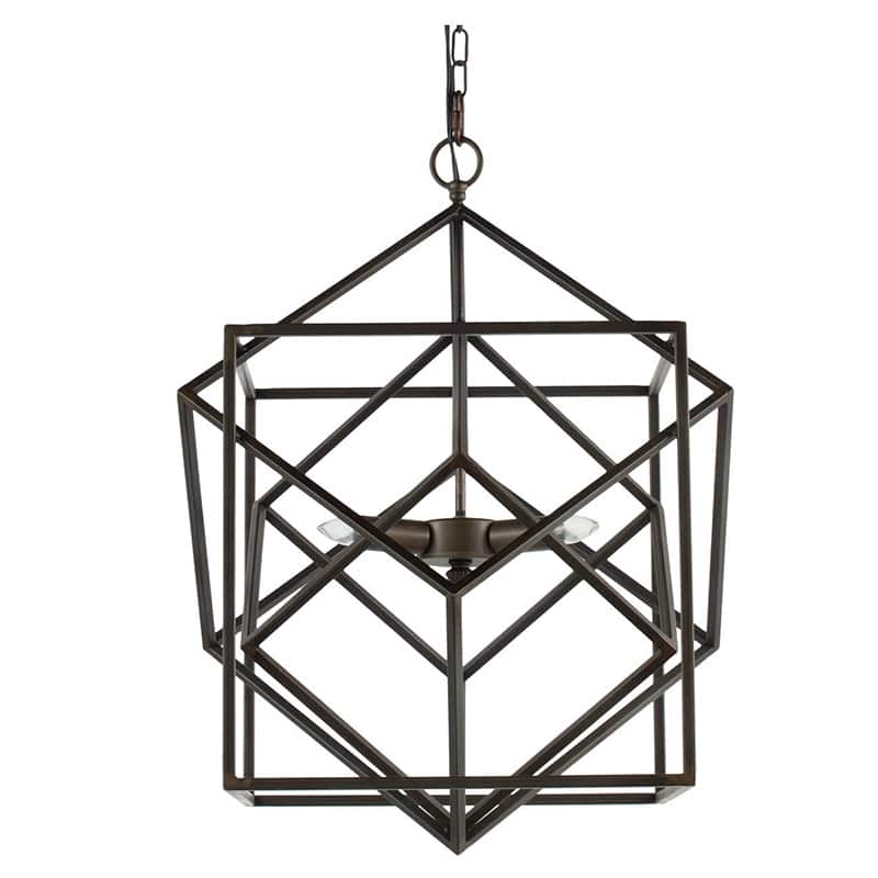 3 - Light Metal Chandelier, Hanging Light Fixture with Adjustable Chain for Kitchen Dining Room, Bulb Not Included