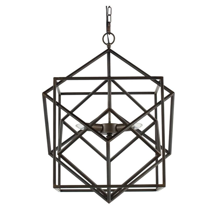 Featured Geometric Hanging Light, Hanging Pendant Lighting Fixtures for Entryway Hallway, Black Decorative Light Fixture - Black