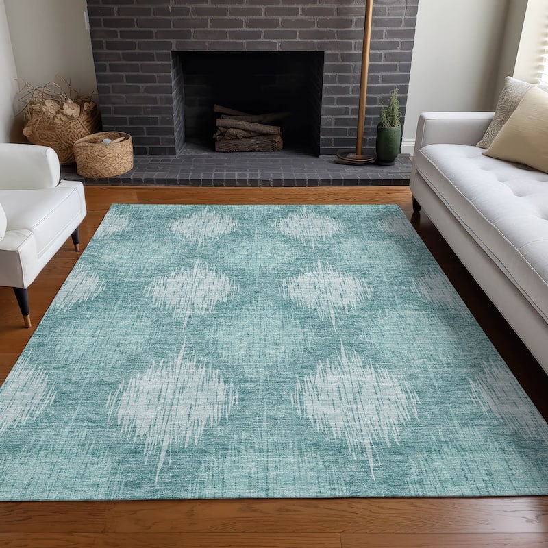 Premium Washable Super Soft Abstract Ombre Mayfield Rug - Teal - 3' x 5'