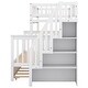 preview thumbnail 7 of 11, White Twin over Full Size Pine Wood Bunk Bed with Trundle and Staircase for Bedroom