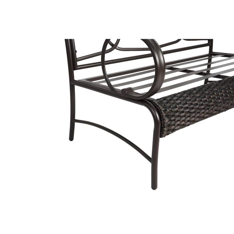 Classic Patio Sofa Wicker Conversation Set Rattan Sofa Chair wTable