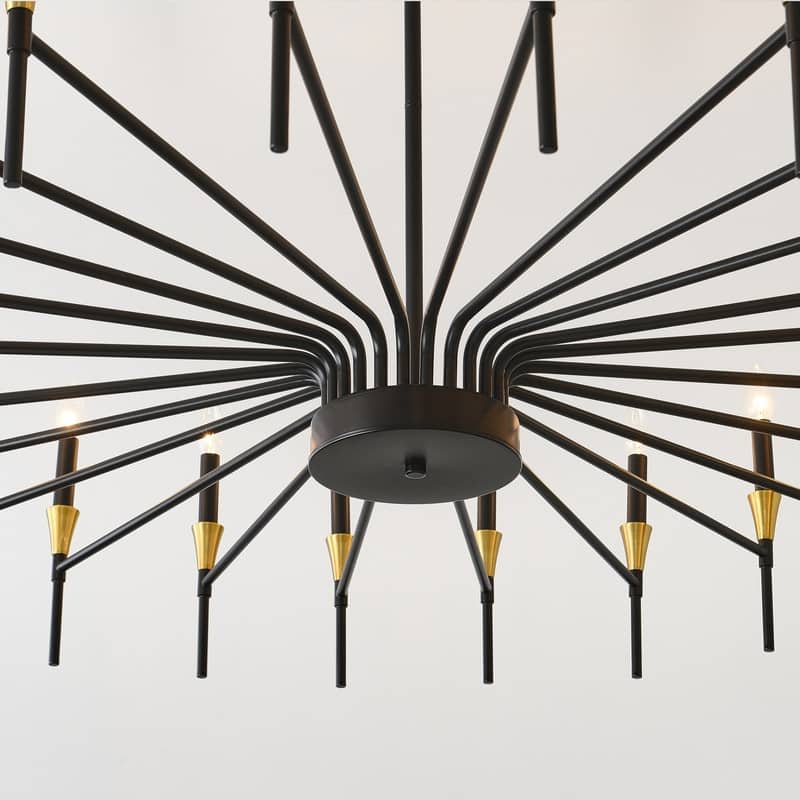 Black Farmhouse Chandelier Modern Candle Chandelier for Dining Room