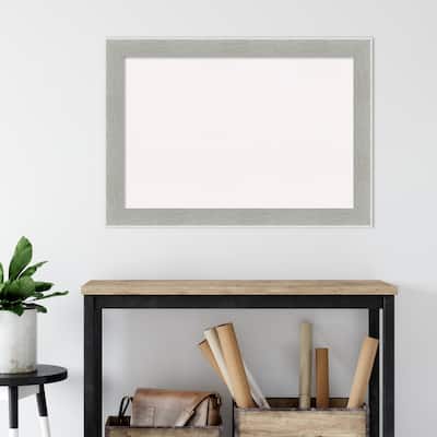 Glam Linen Grey Framed White Corkboard Bulletin Board