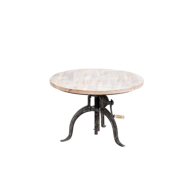 Carolina Living Riley Adjustable Height Rustic Coffee Table - Natural Driftwood, Aged Iron