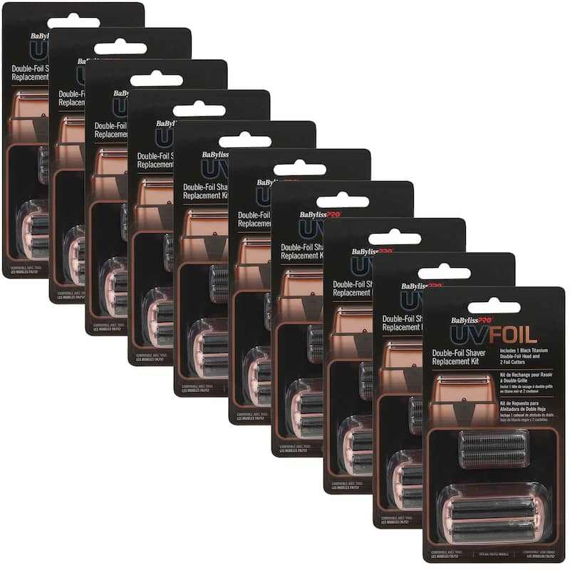 10x BaByliss Pro UVFOIL Double-Foil Shaver Replacement Kit (Double-Foil & 2 Cutters) - Rose Gold #FXLRF2RG - Rose Gold
