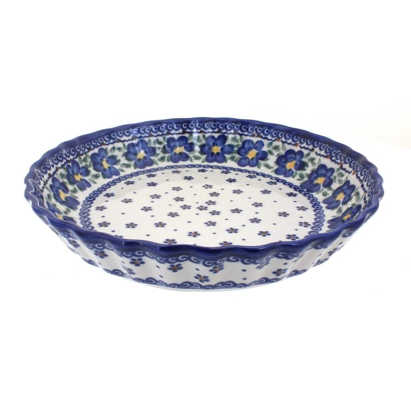 Blue Rose Polish Pottery 100 Vena Pie Plate