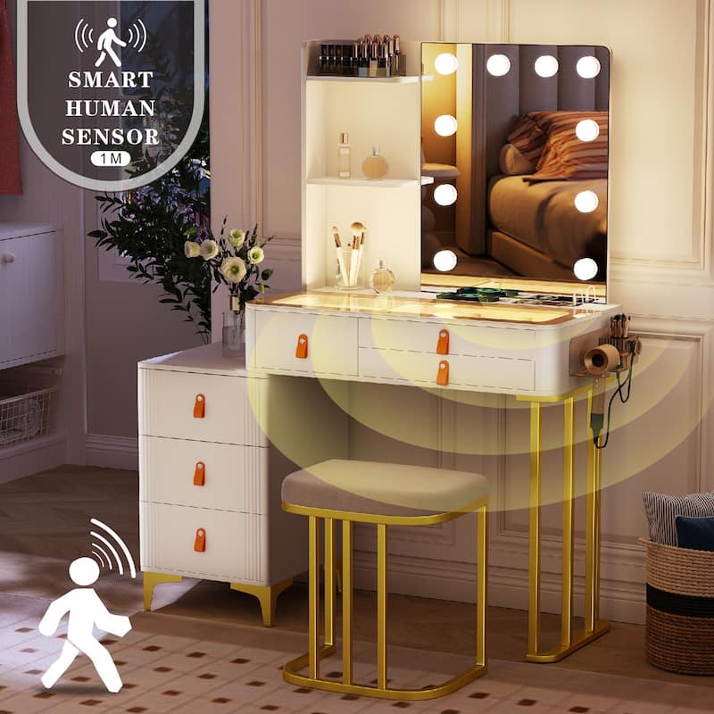 Makeup Vanity with 3 Lighting Colors