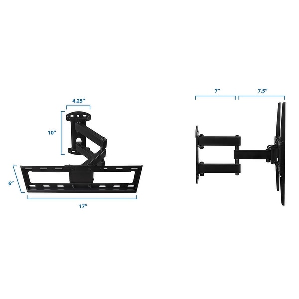Mount-It! Full Motion TV Wall Mount Corner Bracket with Extending Arm Articulating, Swivel, and Tilt - Black