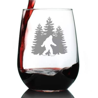Bigfoot - Stemless Wine Glass - Sasquatch Gifts - 17 Ounce