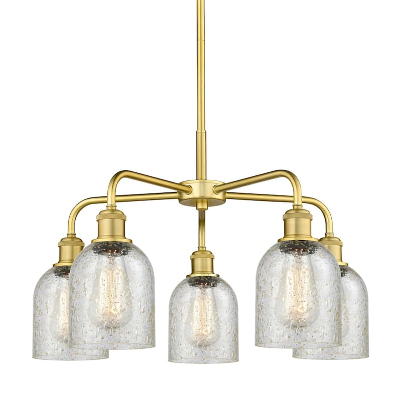 Innovations Lighting 516-5CR-15-23 Caledonia Chandelier Caledonia 5 - Satin Gold / Mica