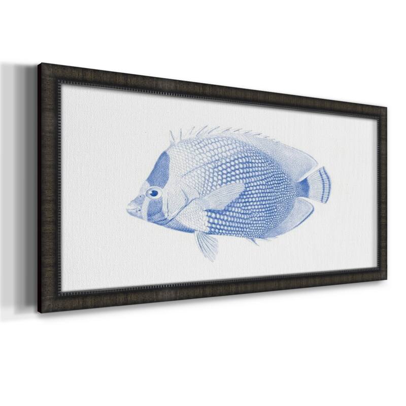 Blue & White Tropical Fish VI Premium Framed Canvas- Ready to Hang