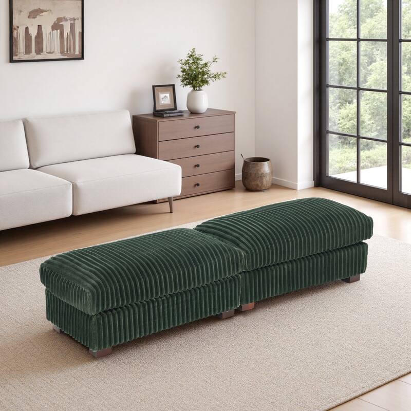 Fauxfur Ottoman Bench