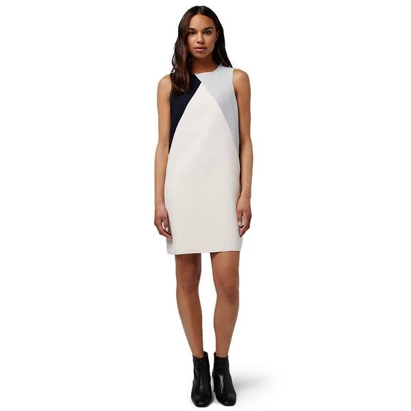 Shop Topshop Womens Shift Dress Black Gray Ivory Size 8 Uk 12