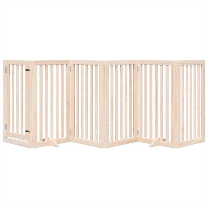 vidaXL Dog Gate Poplar wood Foldable Dog Gate Rectangular