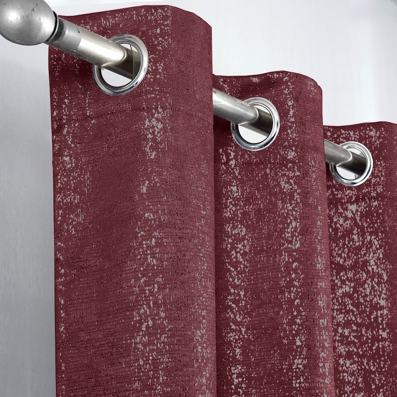 Dainty Home 2 Pack Artisinal 100% Blackout Grommet Curtain Panel Pair with 3D Lurex Texture