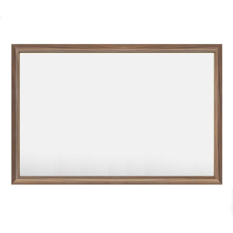 Beveled Metal Rectangle Framed Bathroom Vanity Tempered Glass Mirrors - 48" x 32" - Dark Brown