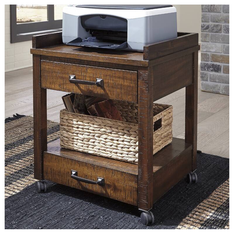 Baldridge Rustic Brown Casual Printer Stand