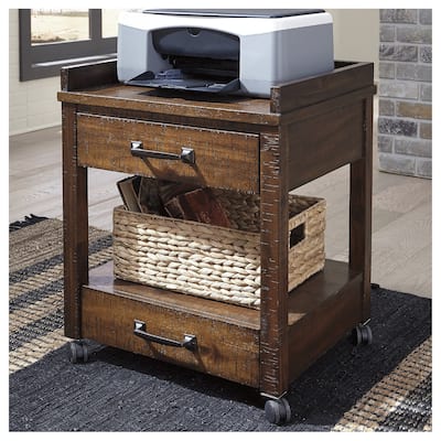 Baldridge Rustic Brown Casual Printer Stand