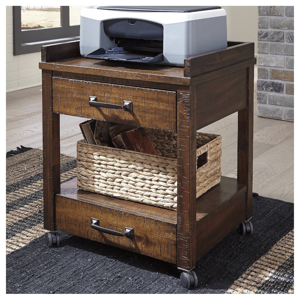 Baldridge Rustic Brown Casual Printer Stand