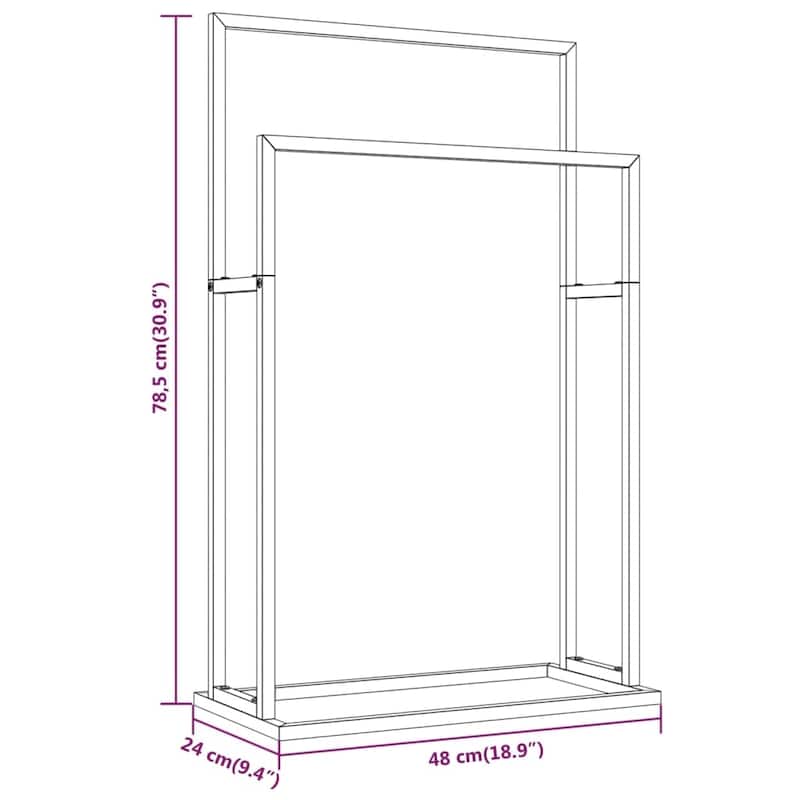 vidaXL Towel Rack Freestanding 2 Tier Towel Holder Stand for Bathroom Iron
