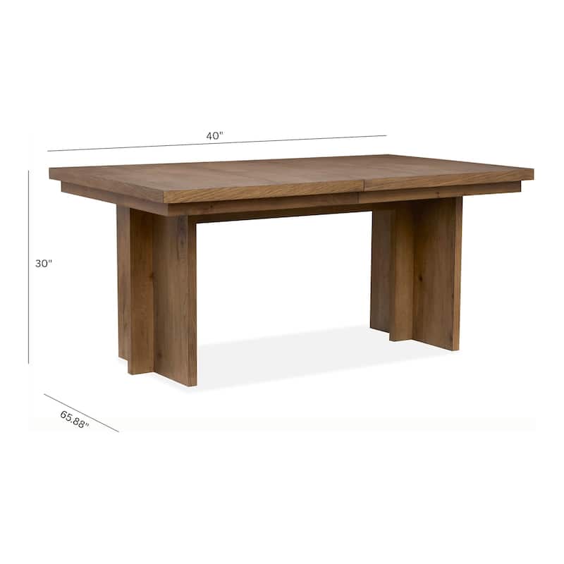 Magnussen Home Marcel Harvest Brown Extendable Trestle Dining Table - 40''W x 65.88''D x 30''H
