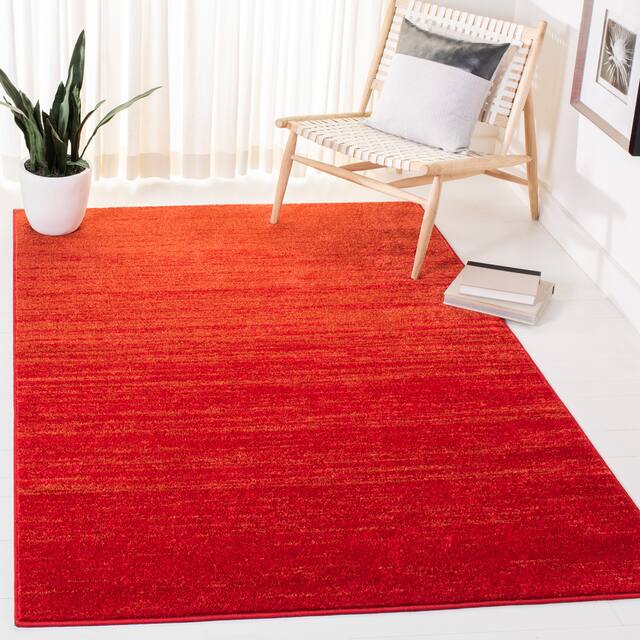 SAFAVIEH Adirondack Vera Modern Ombre Distressed Stripe Area Rug - 8' x 10' - Red/Grey