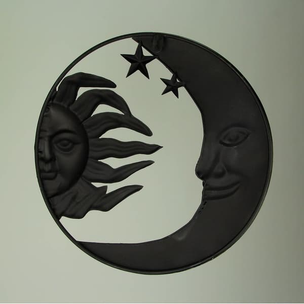 Sun Face Metal Wall Art Dcor Outdoor Indoor, Sun Moon Star, Metal