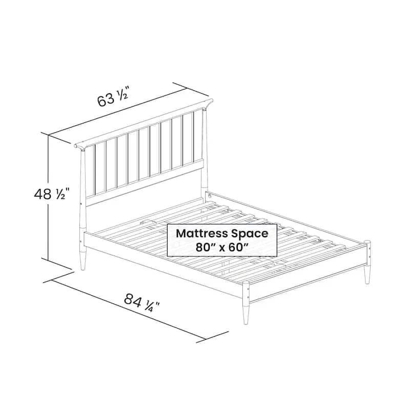 Grain Wood Furniture Mid Century Spindle Bed