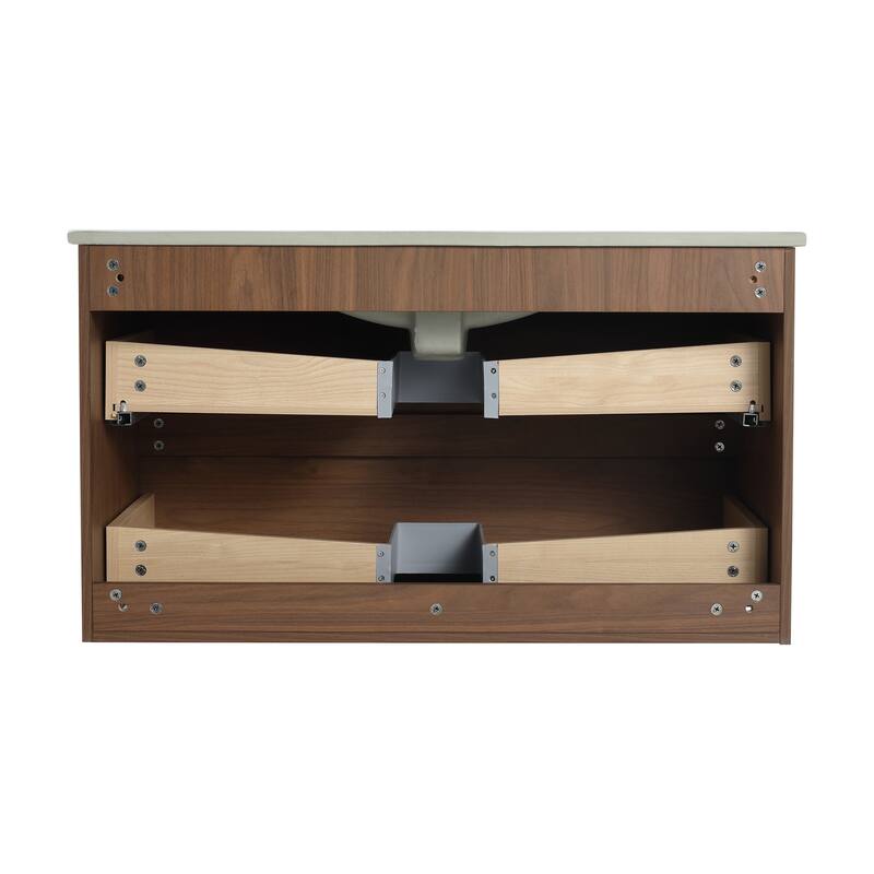 BNK 24"/30"/36'' Single Sink Bathroom Vanity with Two Soft Close Drawers