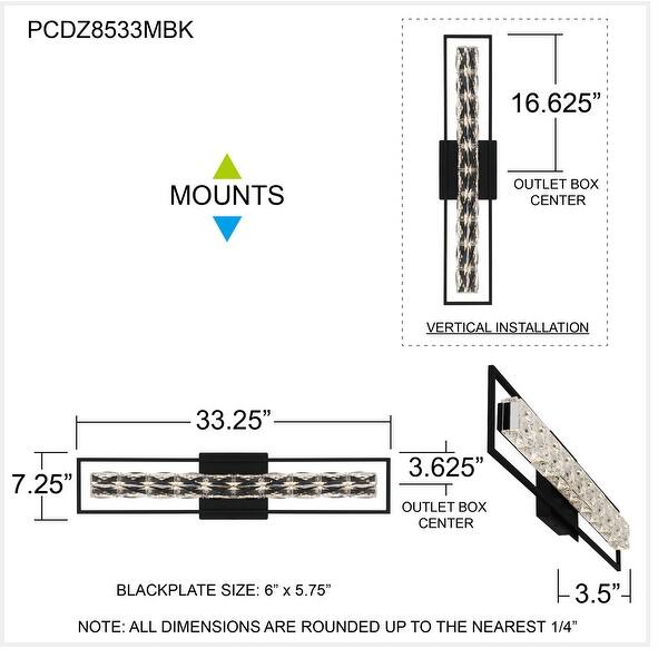 Dazzle Integrated LED Matte Black Bath Light with CCT Switch