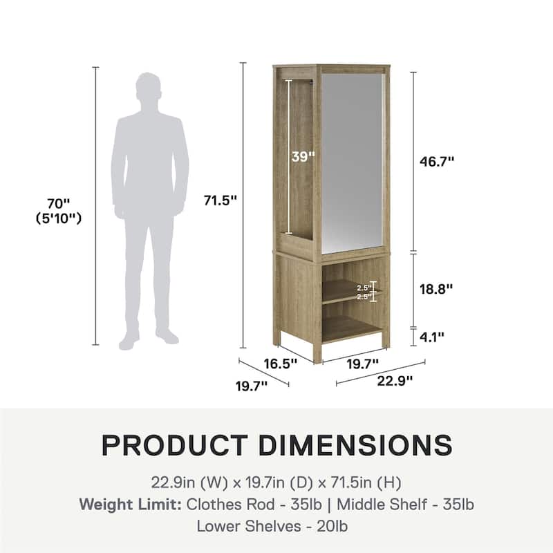 Ameriwood Home Wimberly Wardrobe with Mirror