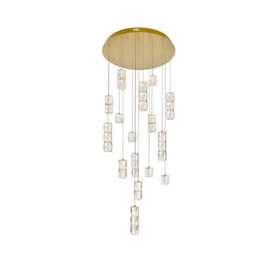 Silver Orchid Dove LED light Chrome Pendant - 28"W X 9.2"H