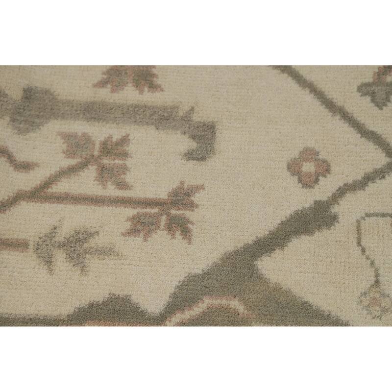Earth Tone Oushak Indian Area Rug Handmade Oriental Floral Wool Carpet - 8'0" x 10'0"