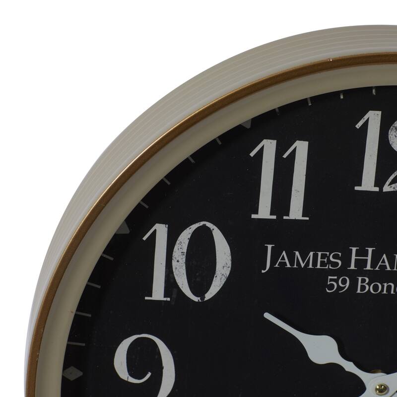 Metal Decorative Wall Clock - Black - Roche River Decor