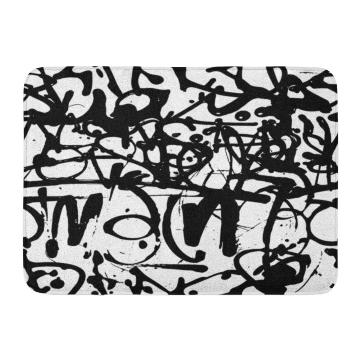 Shop Graffity Graffiti Abstract Tags Letters Without Meaning Street Retro Old School Black Pattern Doormat Floor Rug Bath Mat Multi On Sale Overstock 31773237