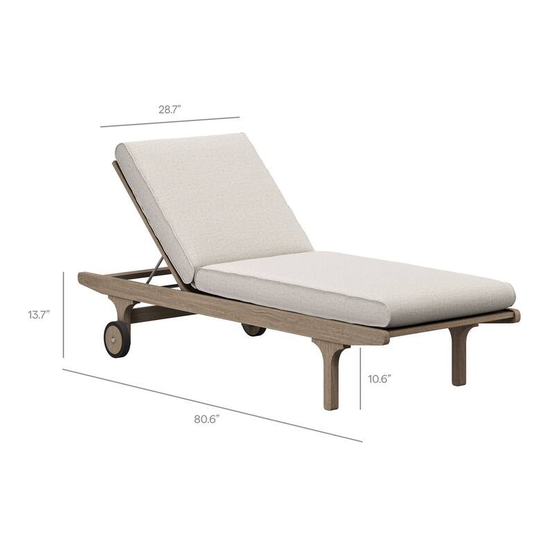 Saratoga Outdoor Patio Teak Chaise Lounge Chair