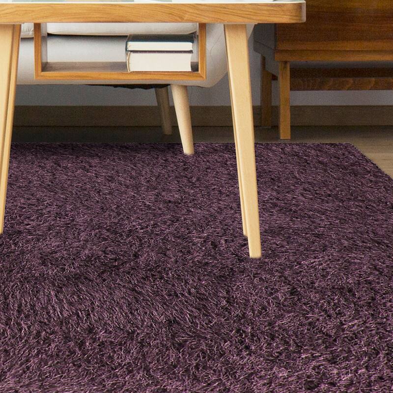 Superior Hand-tufted Plush Solid Shag Indoor Area Rug