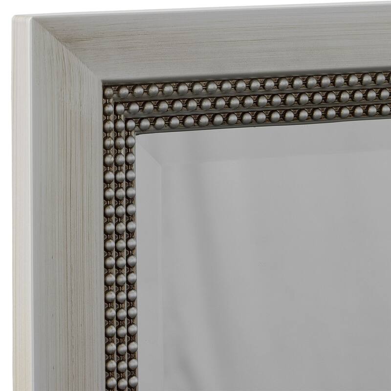 The Gray Barn Warm Silver Beaded Edge Rectangular Wall Mirror