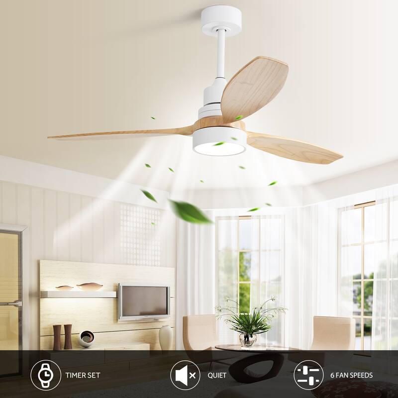 48" and 52" Integrated LED Ceiling Fan with Light and Remote, Reversible DC Motor