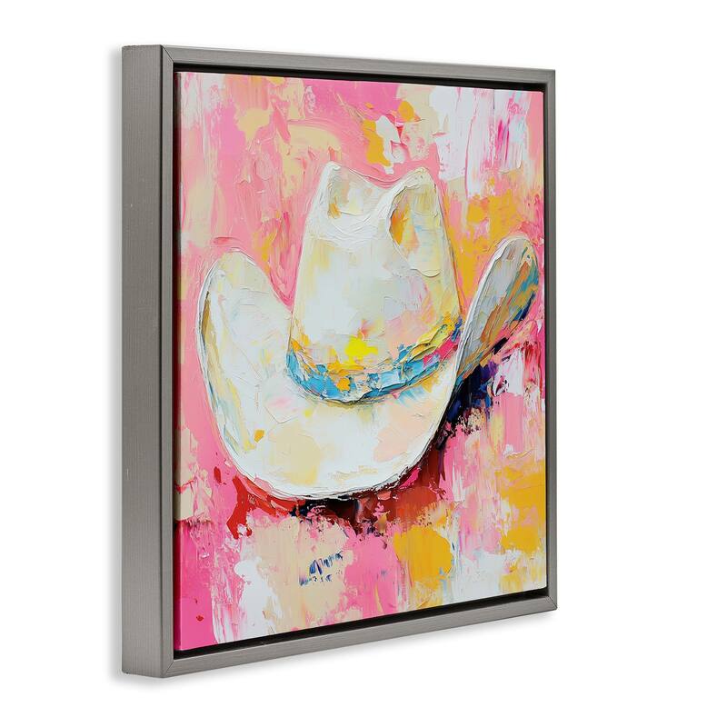 Stupell Painterly Brushed Cowgirl Hat Framed Floater Canvas Wall Art Design By Heidi Kuntz